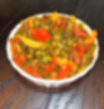 Callaloo, Sweet Peppers and Tomatoes