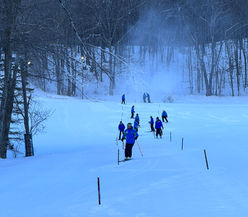 Ski Instructors Training on a course