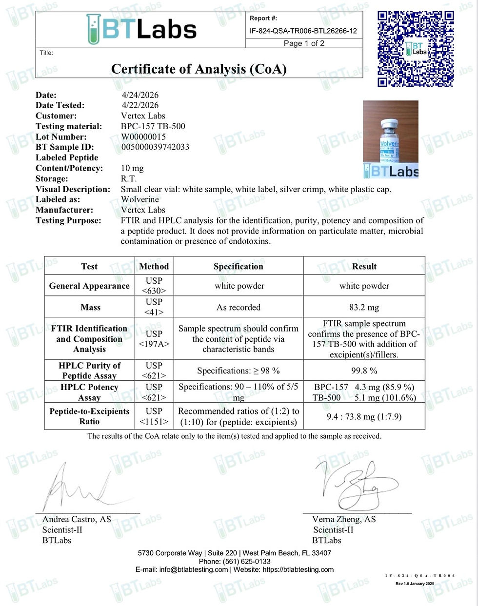 Thumbnail: BPC-157/TB-500 10mg - Healing Peptide Blend | NEXT-GEN PEPTIDES Wolverine Blend