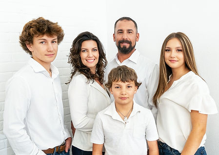 Family portrait in a studio.