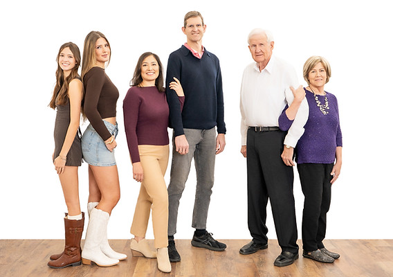 Family portrait of three generations at Studio 14 by Gabrielle.