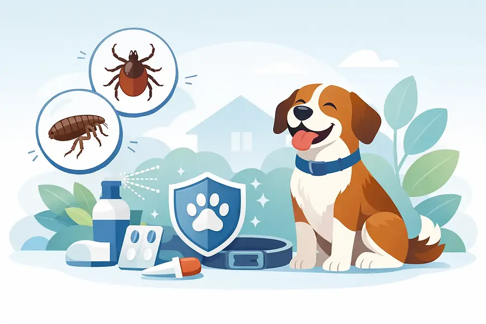 טיפול בפרעושים וקרציות לכלב בלי בלבול