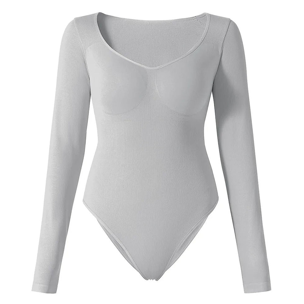 Thumbnail: Longsleeve Ribbed Shapewear Bodysuit