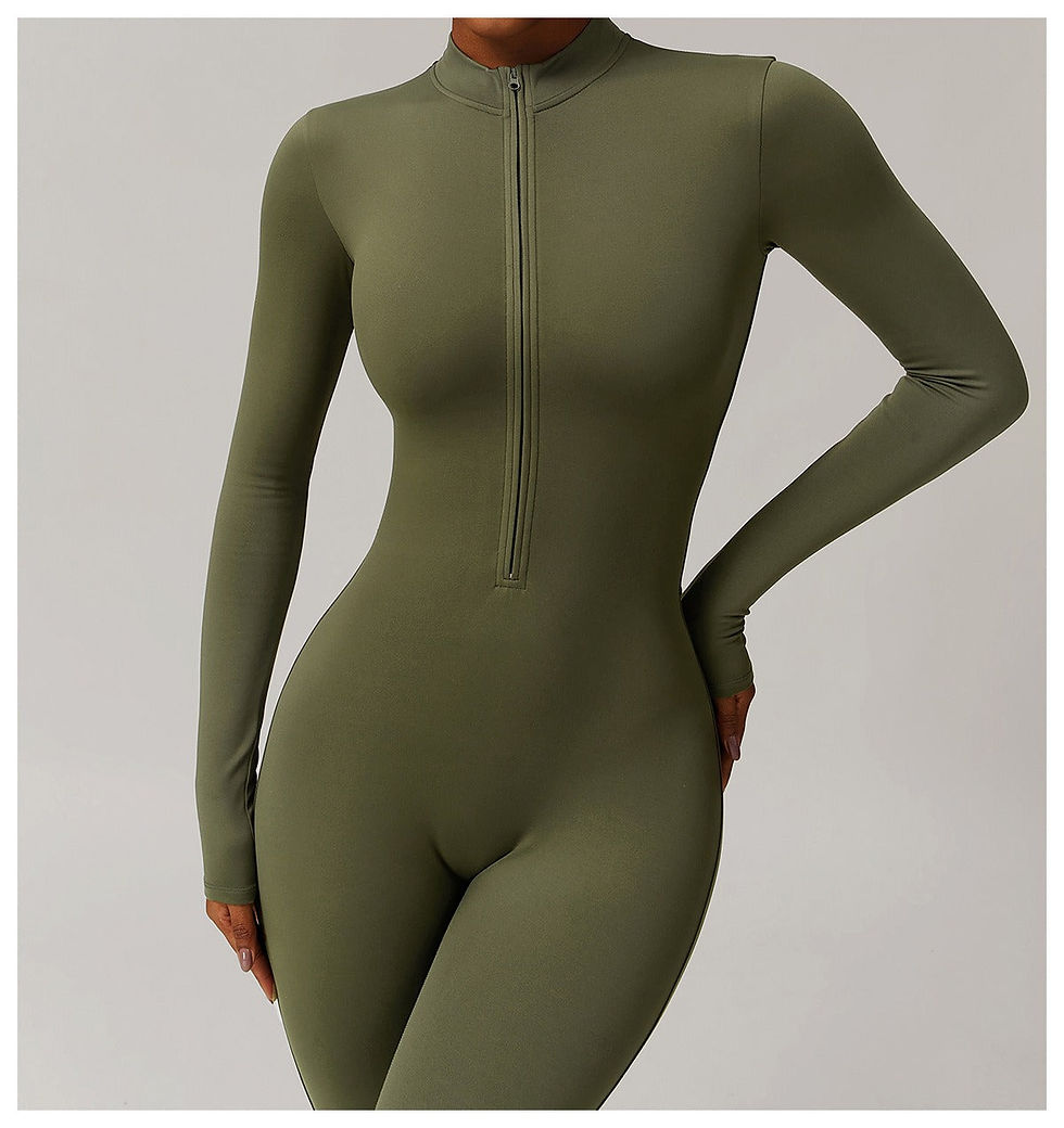 Thumbnail: Fleeced Warm Longsleeve Jumpsuit (Size down)