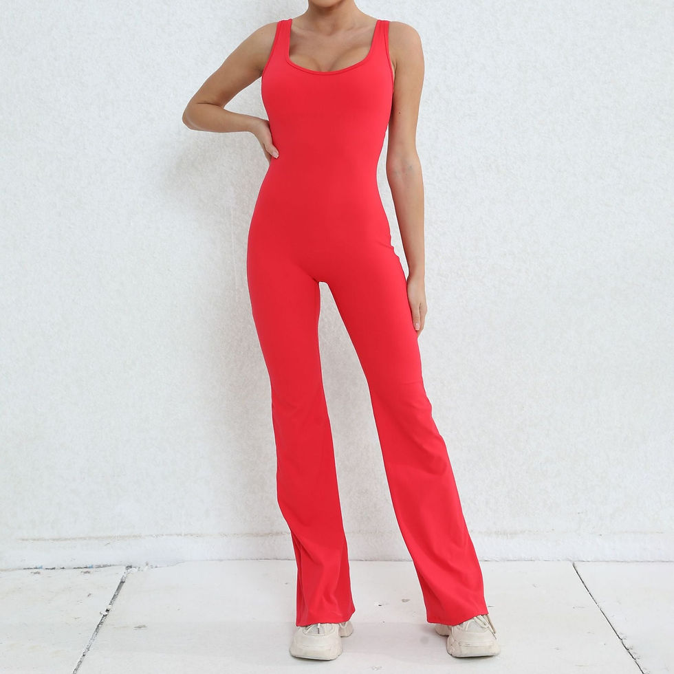 Thumbnail: Scrunch Back Flared Jumpsuit
