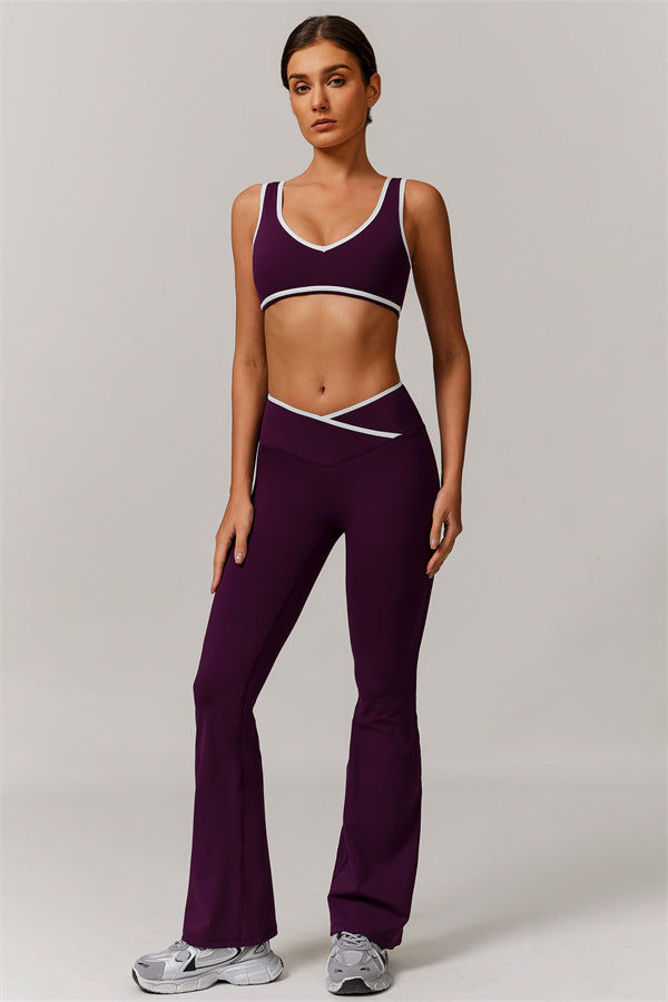 Thumbnail: Stamina Flared Leggings & Sports Bra Set – Feminine High‑Performance Activewear