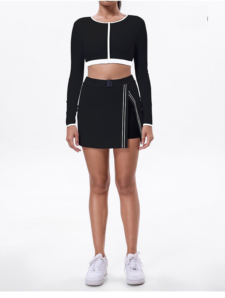 Thumbnail: Aira Contrast Longsleeve Top & Skort Set