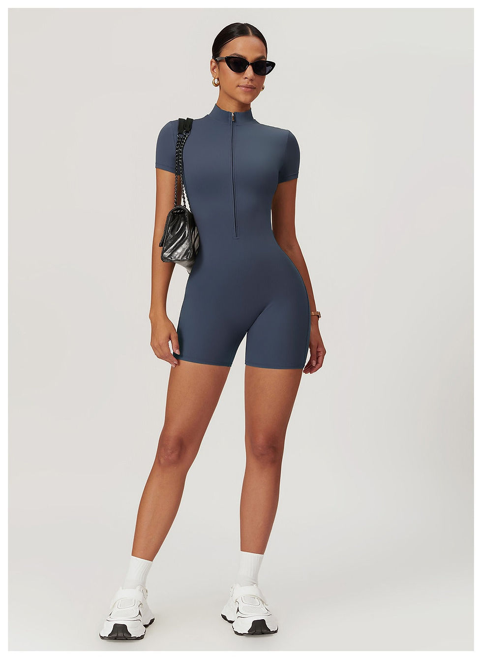 Thumbnail: Super Sculpt Short Sleeve Romper (size down)