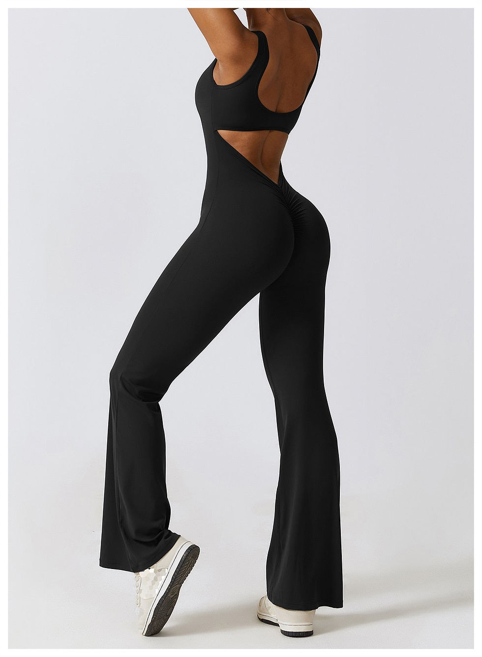 Thumbnail: Scrunch Back Flared Jumpsuit