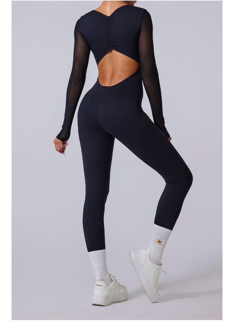 Thumbnail: Raina Mesh Longsleeve Jumpsuit