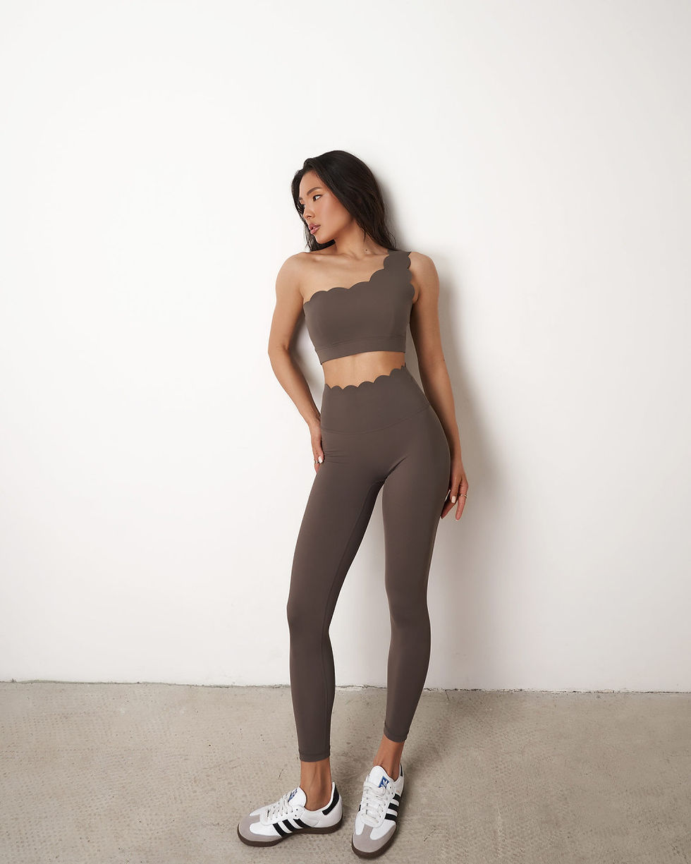 Thumbnail: Scallop Asymmetric Top & Leggings Set