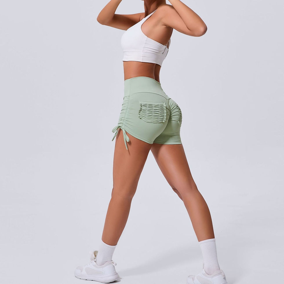 Thumbnail: Kelsey Ruched Back Pockets Shorts