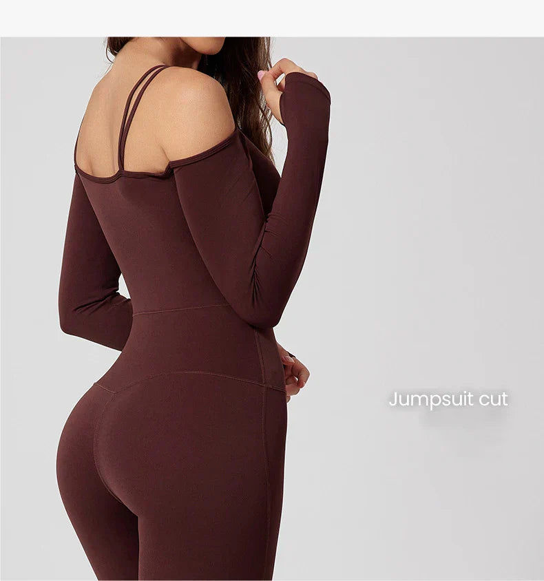 Thumbnail: Lua Off Shoulder Flared Jumpsuit