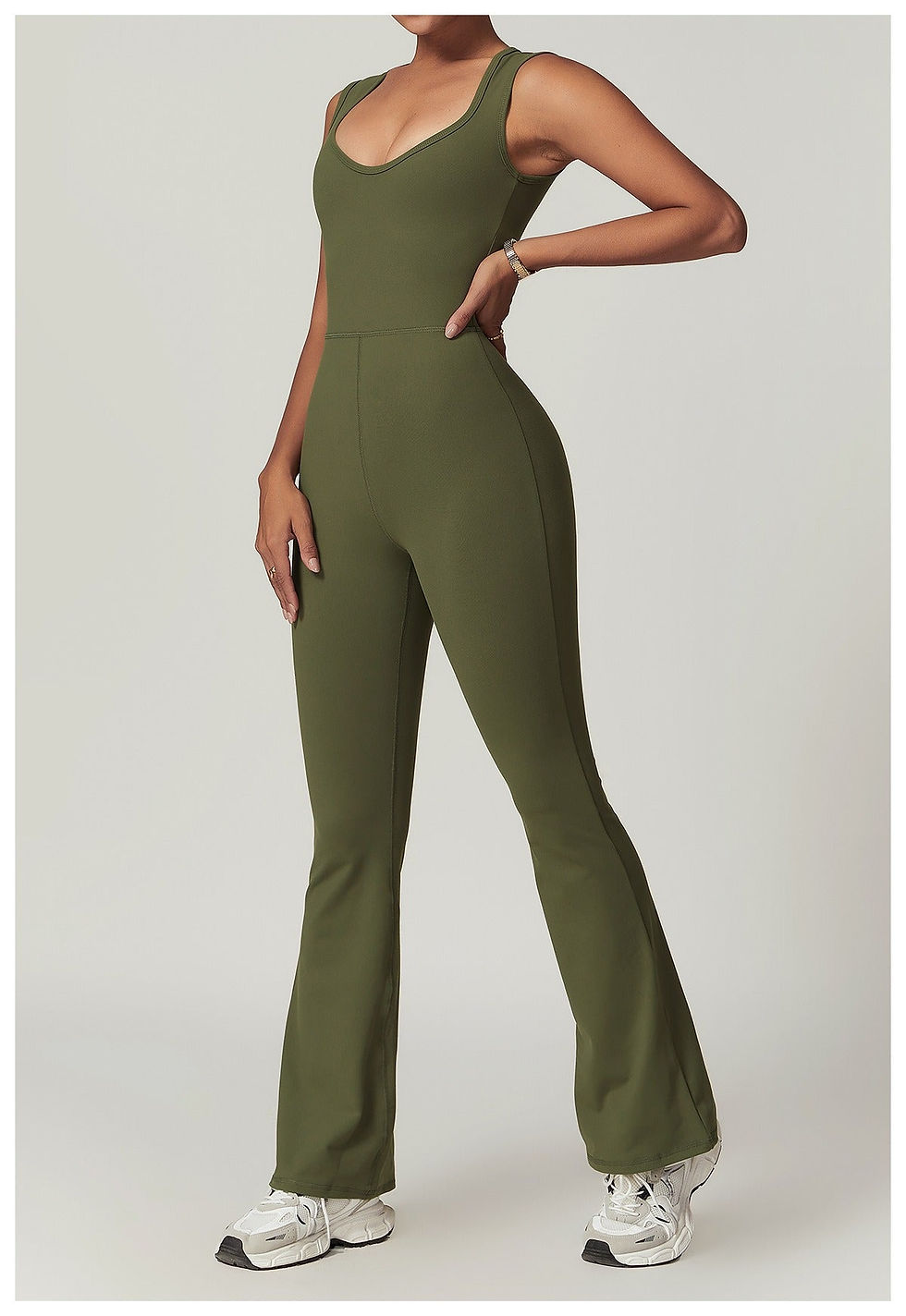 Thumbnail: Enid Flared Seamless Jumpsuit