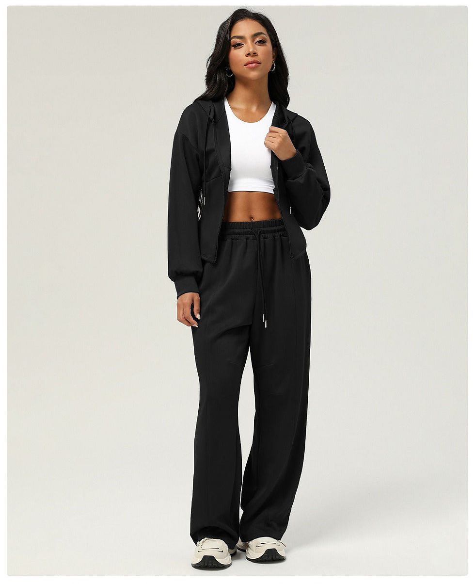 Thumbnail: Onyx Hoodie Zip Top & Flared Set