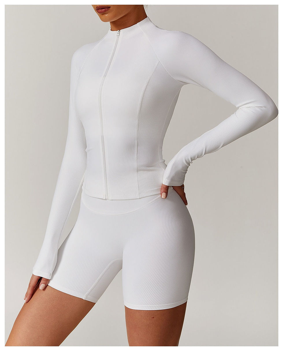 Thumbnail: Casey Ribbed Longsleeve Zip Top