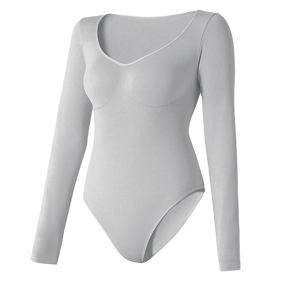 Thumbnail: Longsleeve Ribbed Shapewear Bodysuit