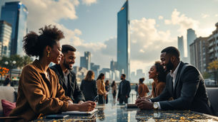Un groupe de Mun qui discutent finance
