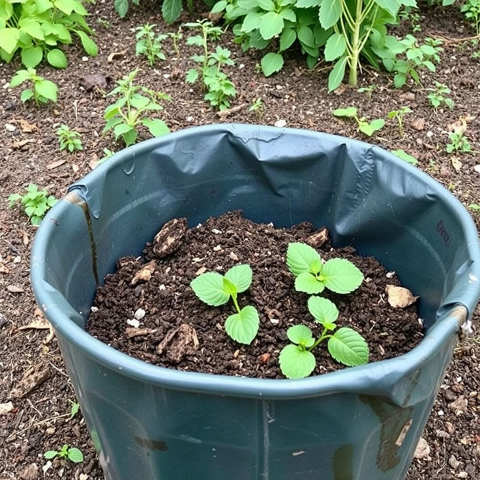 Close-up view of compost pile ready for use