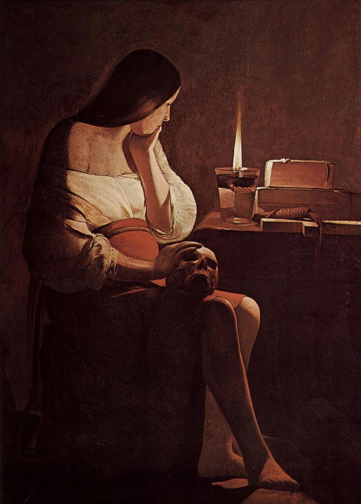 Georges de la Tour, La Madeleine à la veilleuse, huile sur toile, vers 1640, Musée du Louvre