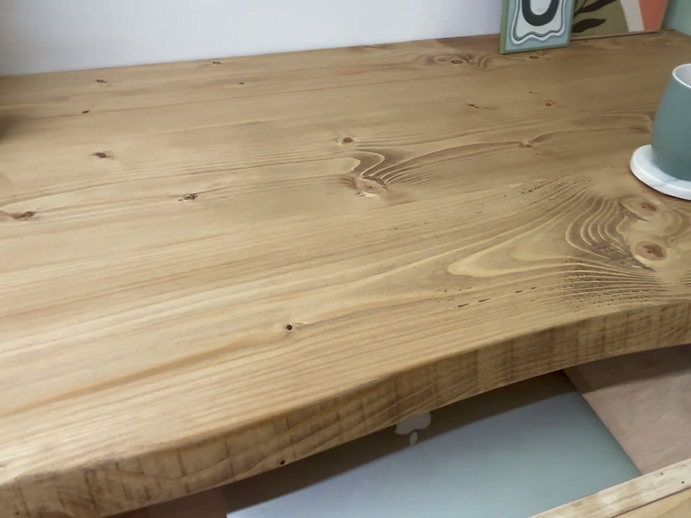 Thumbnail: Live Edge Desk & Slow Closing Drawer On Steel Legs