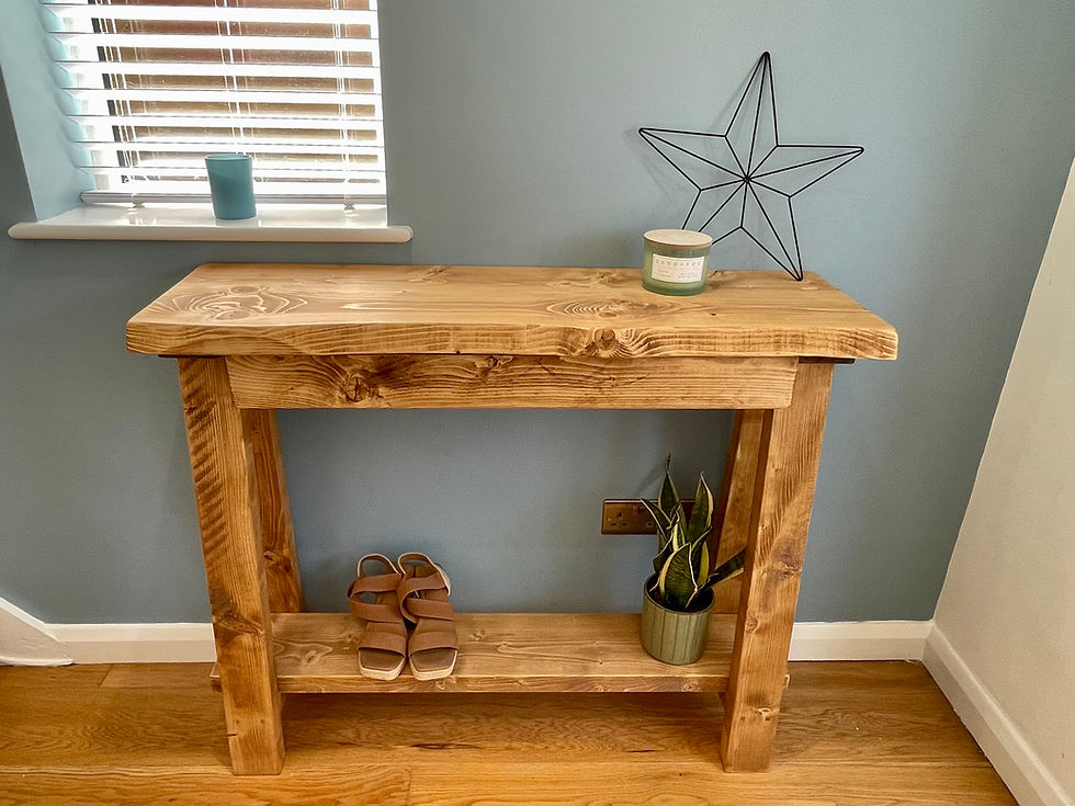 Thumbnail: Bespoke order for Mark, Live Edge Console Table with Drawer & Shelf