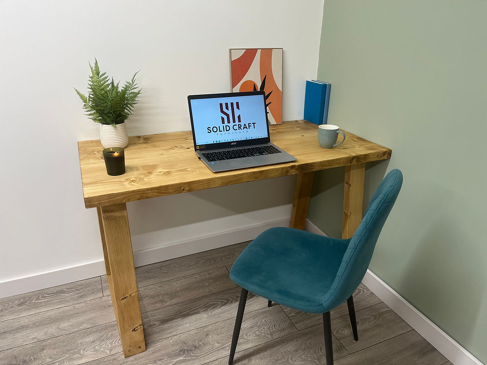 Thumbnail: Desk On Wood Trapezium Legs