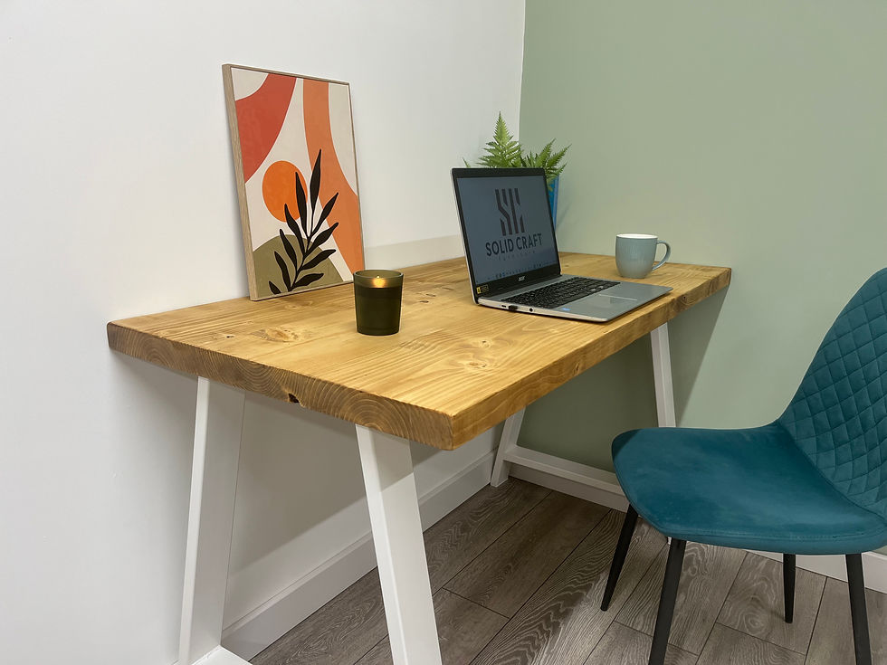 Thumbnail: Desk On Steel A Frame Legs