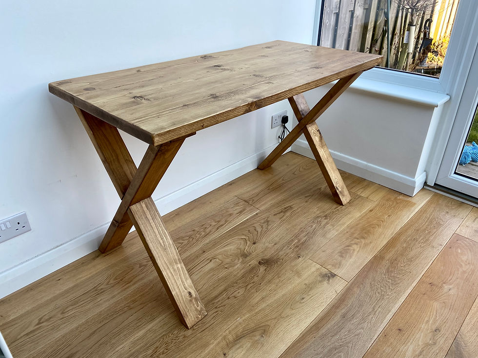 Thumbnail: Desk With Timber X Frame Legs Custom Made