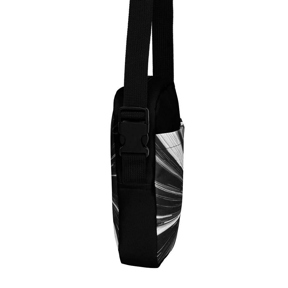 Thumbnail: Solid Dark - Utility Crossbody Bag — “Galaxy Strob Lines”