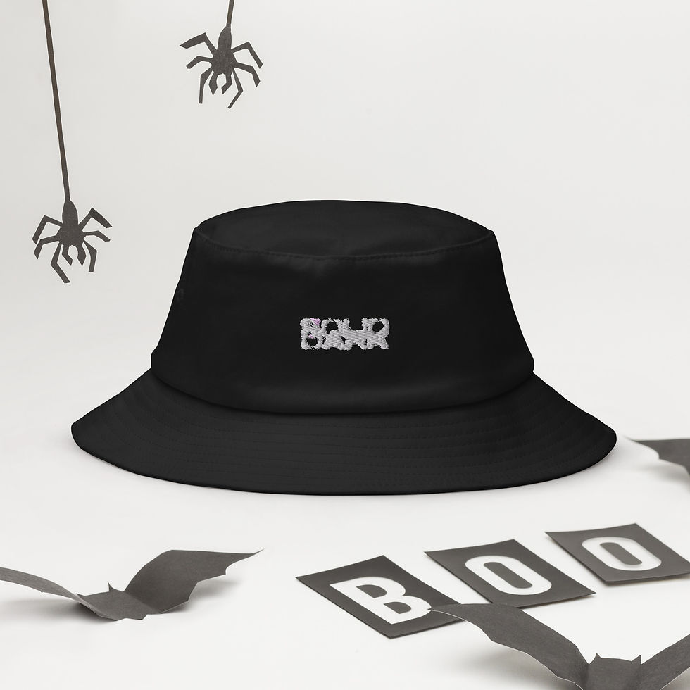 Thumbnail: Solid Dark - Old-School Techno Bucket Hat – Minimal Logo (Black)