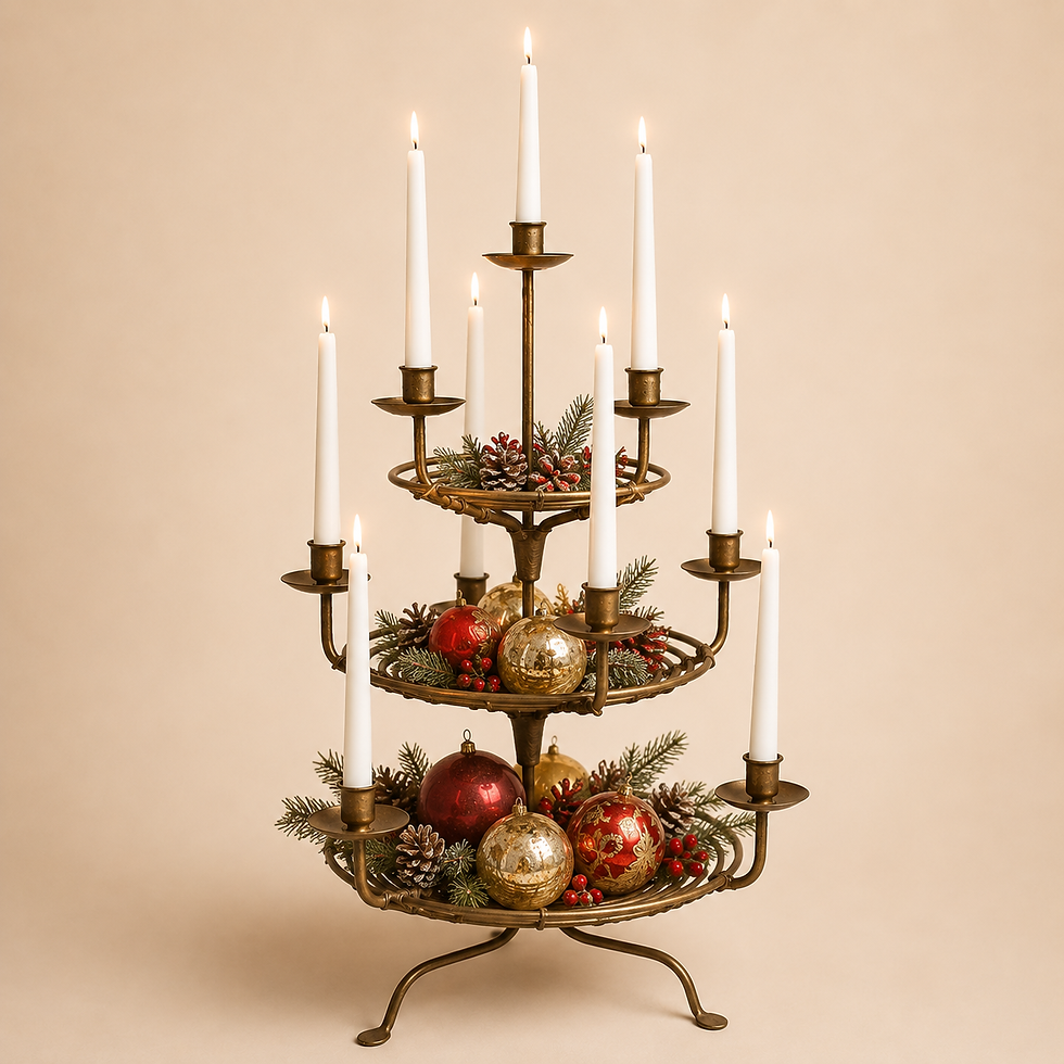 Brass Tiered Candelabra - Xmas