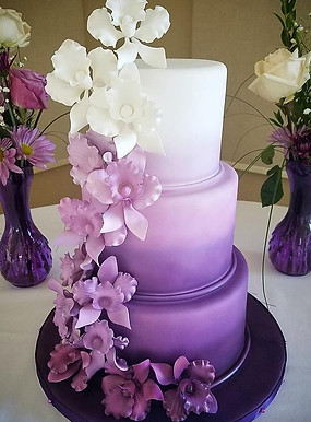 Purple Wedding Cake by Weddings by Gorgeous by Design Events