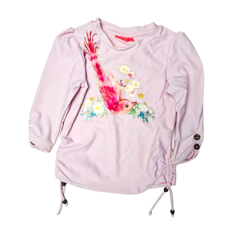 Sunuva Girls Rash Vest Pink with birds