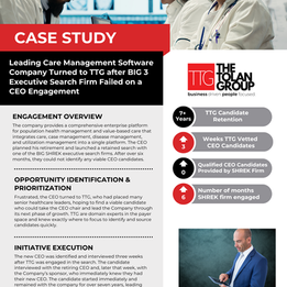 CASE STUDY: CEO FOR LEADING CARE MANAGEMENT SOFTWARE COMPANY