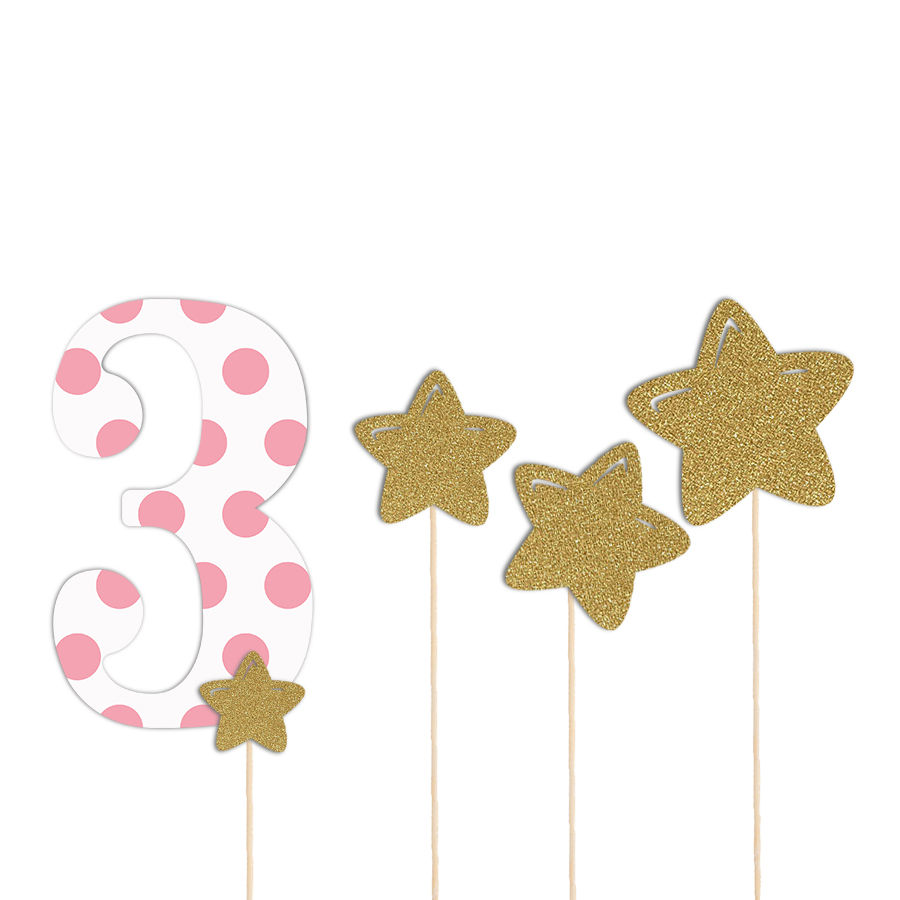 Miniatura: POLKA DOTS BIRTHDAY CAKE TOPPER TEMPLATE