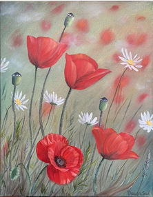poppy, painting, flowers, manitoba artist,