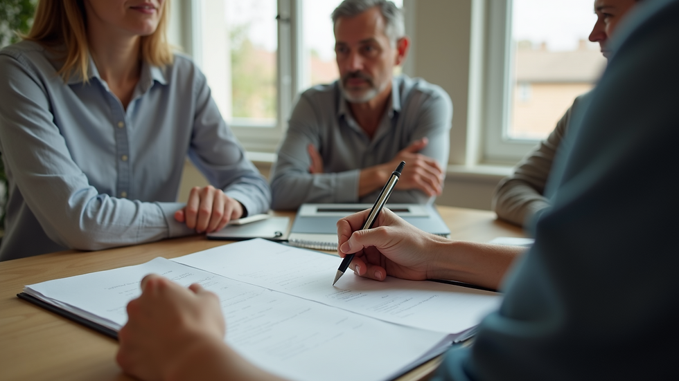 Close-up view of a counselor’s notes during a family therapy session