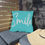 Thumbnail: Smile Outdoor Pillows in Aqua - Coastal Decor, Summer Vibes, Poolside Comfort