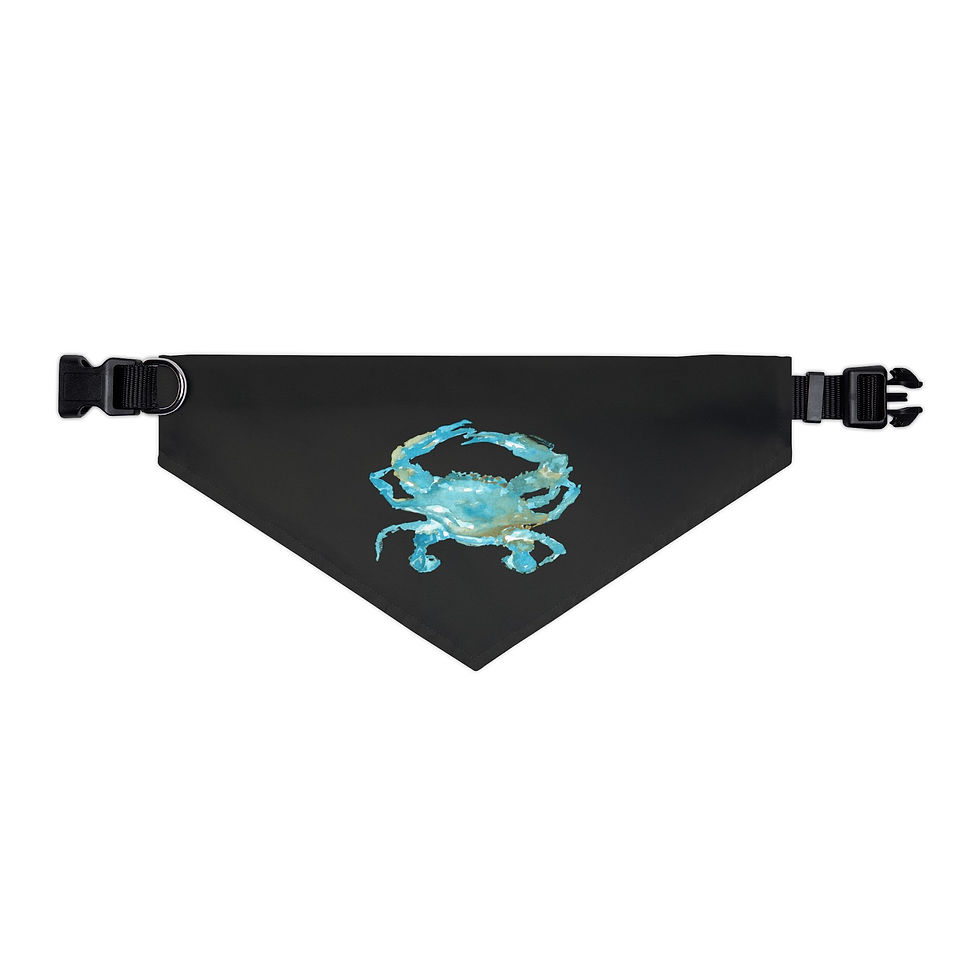 Thumbnail: Crab Design Pet Bandana Collar | Coastal Dog Accessory & Summer Gift 