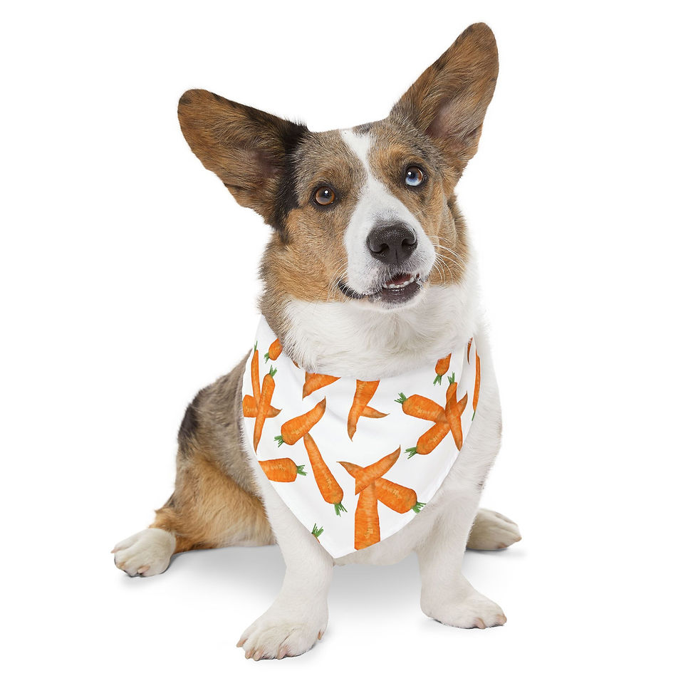 Thumbnail: Carrot Print Dog Bandana Collar | Cute Pet Gift | Spring & Easter Fashion