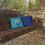 Thumbnail: Aqua pillow w/ blue stripes - Compass - Outdoor Pillows