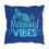 Thumbnail: Mermaid Vibes - Blue Pillow w/ Aqua print - Outdoor Pillows