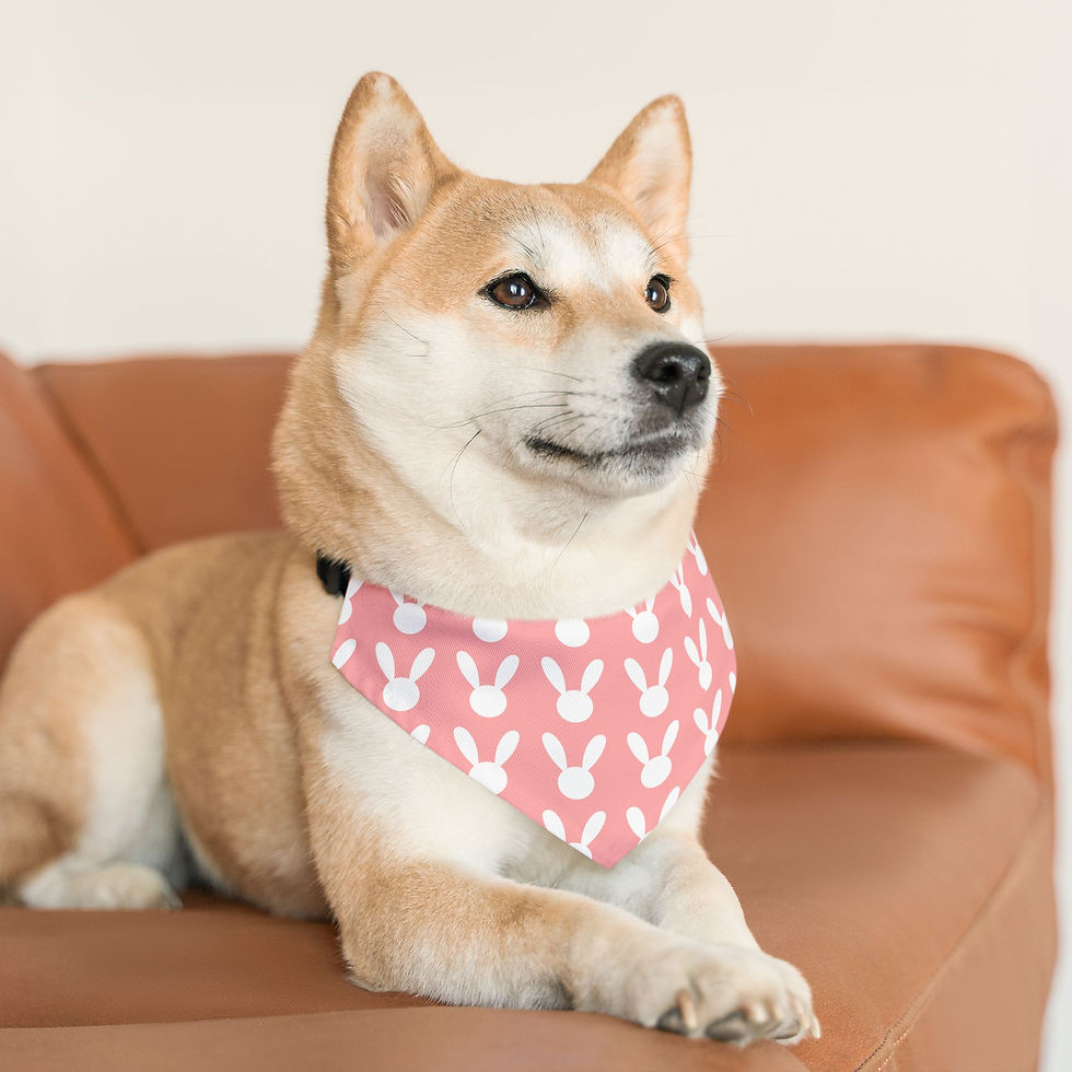 Thumbnail: Pink Bunny Dog Bandana Collar | Easter Pet Gift, Fun Spring Dog Accessory