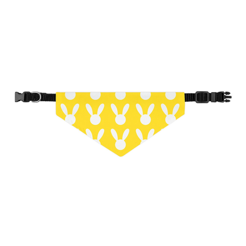 Thumbnail: Yellow Bunny Dog Bandana | Spring & Easter Pet Gift, Adjustable Collar 