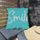 Thumbnail: Smile Outdoor Pillows in Aqua - Coastal Decor, Summer Vibes, Poolside Comfort
