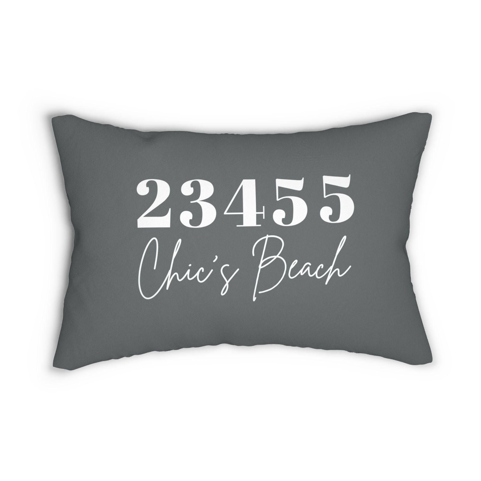 Gray Lumbar Pillow - Chic's Beach 23455 | Coastal Home Decor & Gift