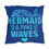 Thumbnail: Mermaid Make Waves - Blue pillow w/ aqua print - Outdoor Pillows