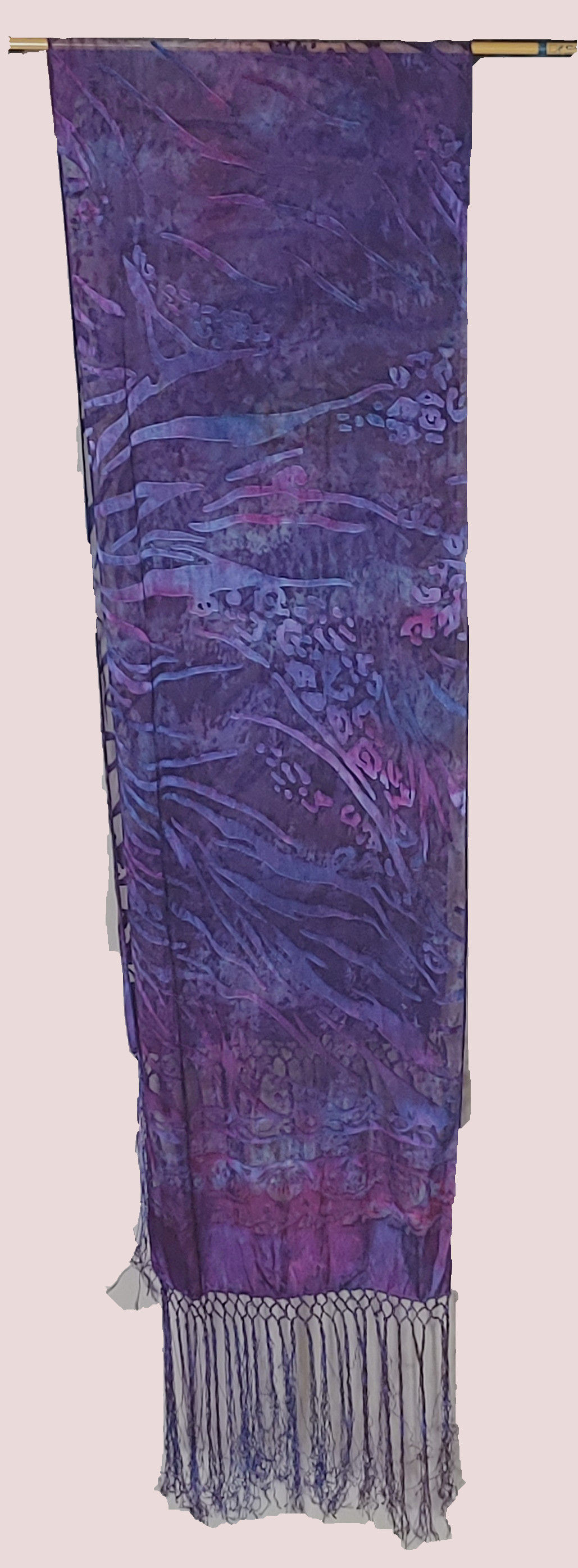 Pretty Purple and Pink Fringed Scarf