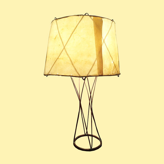 Constructivist Parchment and Copper Lamp